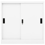 vidaXL Dulap de birou cu ușă glisantă, alb, 90x40x90 cm, oțel