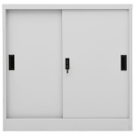 vidaXL Dulap de birou cu ușă glisantă, gri deschis, 90x40x90 cm, oțel