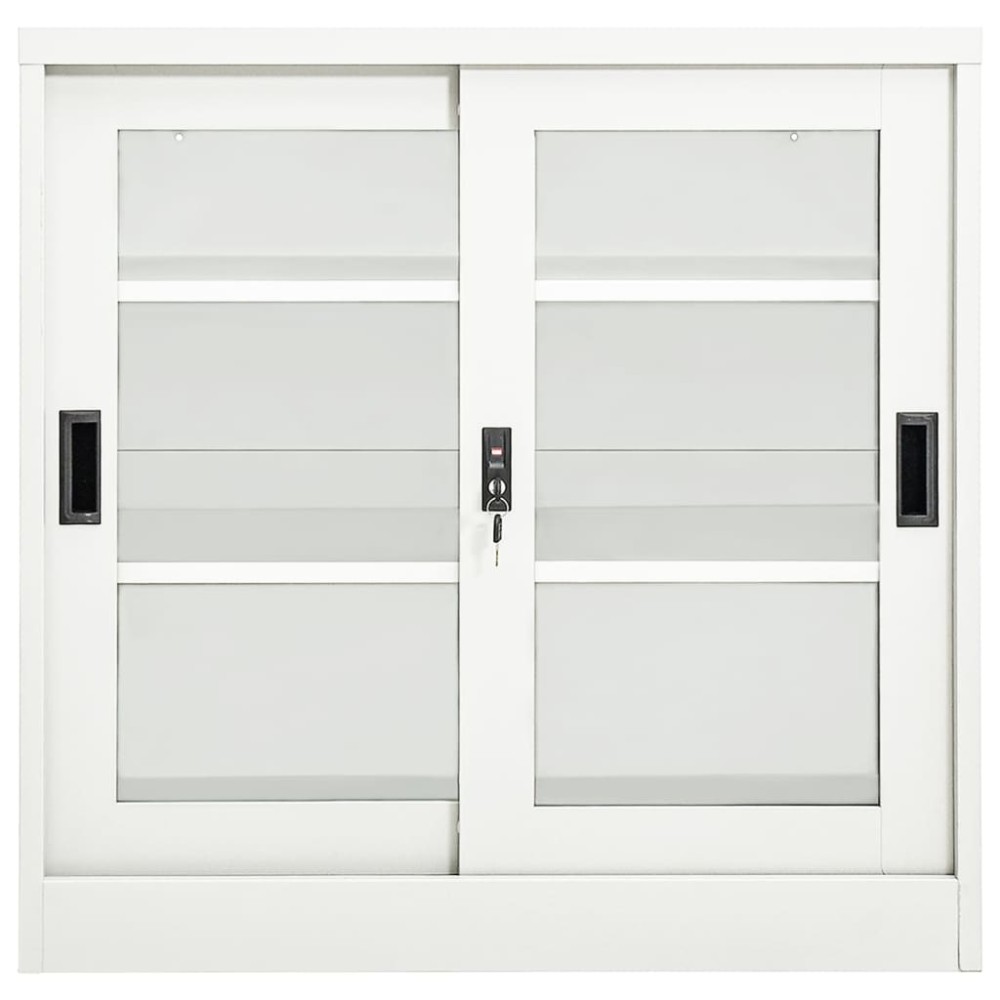 vidaXL Dulap cu ușă glisantă, alb, 90x40x90 cm, oțel