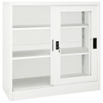 vidaXL Dulap cu ușă glisantă, alb, 90x40x90 cm, oțel