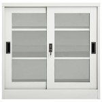 vidaXL Dulap cu ușă glisantă, gri deschis, 90x40x90 cm, oțel vidaXL Dulap cu ușă glisantă, gri deschis, 90x40x90 cm, oțel