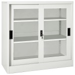 vidaXL Dulap cu ușă glisantă, gri deschis, 90x40x90 cm, oțel vidaXL Dulap cu ușă glisantă, gri deschis, 90x40x90 cm, oțel