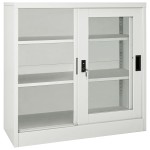 vidaXL Dulap cu ușă glisantă, gri deschis, 90x40x90 cm, oțel vidaXL Dulap cu ușă glisantă, gri deschis, 90x40x90 cm, oțel
