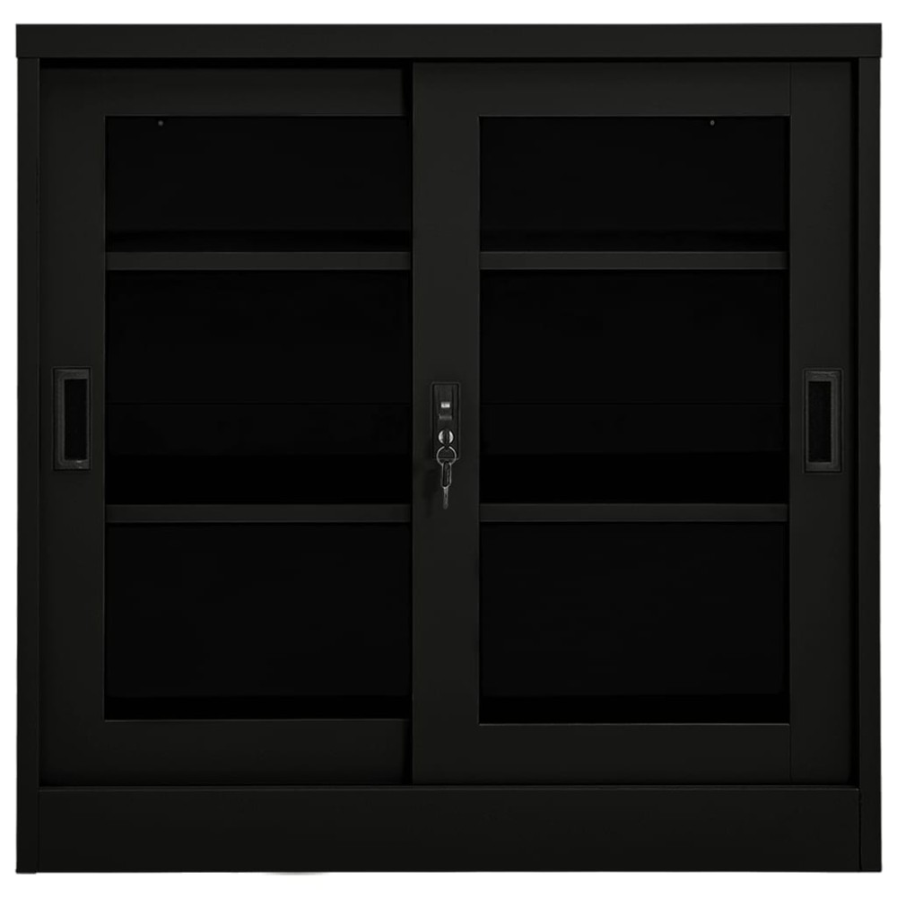 vidaXL Dulap cu ușă glisantă, negru, 90x40x90 cm, oțel