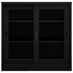 vidaXL Dulap cu ușă glisantă, negru, 90x40x90 cm, oțel