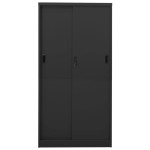 vidaXL Dulap de birou cu ușă glisantă, antracit, 90x40x180 cm, oțel