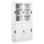 vidaXL Dulap de birou cu ușă glisantă, alb, 90x40x180 cm, oțel vidaXL Dulap de birou cu ușă glisantă, alb, 90x40x180 cm, oțel