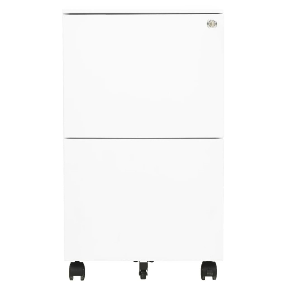 vidaXL Dulap dosare mobil, alb, 39x45x67 cm, oțel