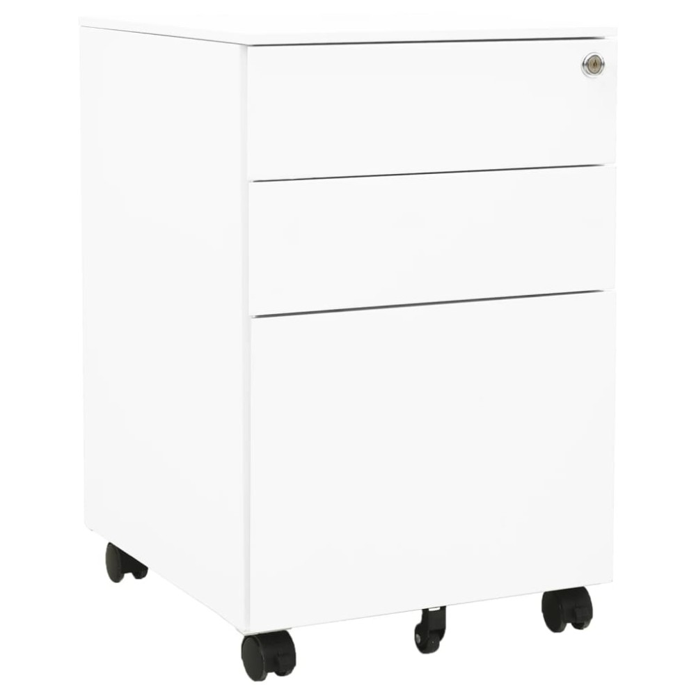 vidaXL Dulap dosare mobil, alb, 39x45x60 cm, oțel