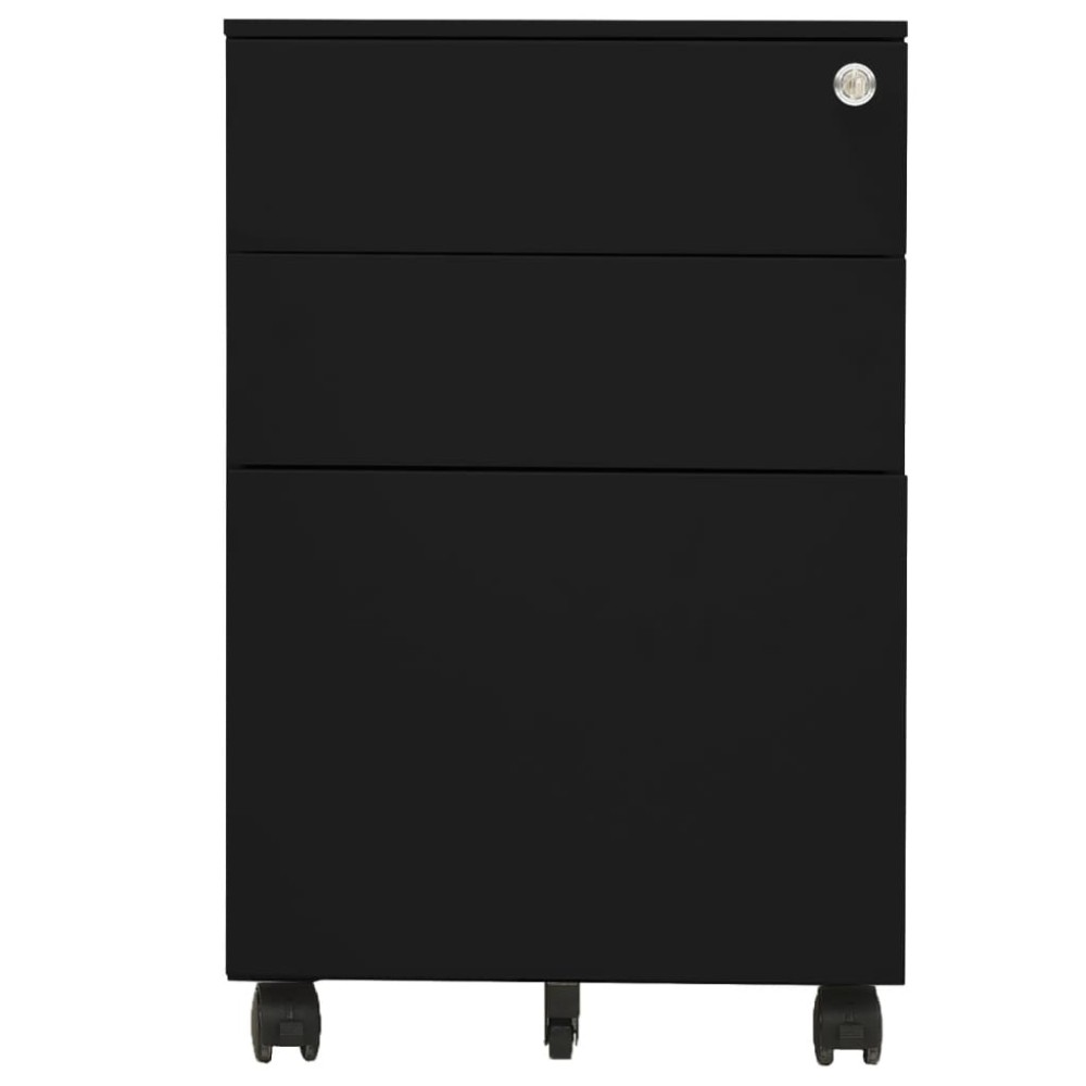 vidaXL Dulap dosare mobil, negru, 39x45x60 cm, oțel