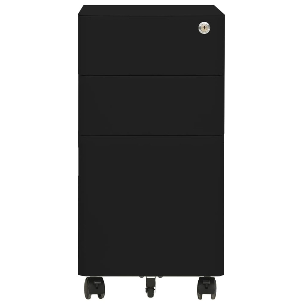 vidaXL Dulap dosare mobil, negru, 30x45x59 cm, oțel