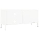 vidaXL Dulap TV, alb, 90x30x44 cm, oțel și sticlă