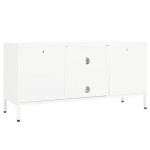vidaXL Dulap TV, alb, 105x35x52 cm, oțel și sticlă vidaXL Dulap TV, alb, 105x35x52 cm, oțel și sticlă