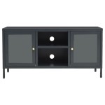 vidaXL Dulap TV, antracit, 105x35x52 cm, oțel și sticlă