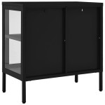 vidaXL Servantă, negru, 70x35x70 cm, oțel și sticlă