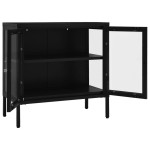 vidaXL Servantă, negru, 70x35x70 cm, oțel și sticlă