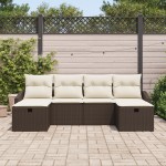 vidaXL Set de canapele pentru grădină 6 pcs Maro 55 x 62 x 69 cm