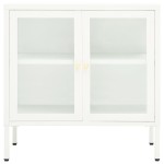 vidaXL Servantă, alb, 70x35x70 cm, oțel și sticlă