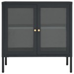 vidaXL Servantă, antracit, 70x35x70 cm, oțel și sticlă vidaXL Servantă, antracit, 70x35x70 cm, oțel și sticlă