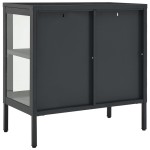 vidaXL Servantă, antracit, 70x35x70 cm, oțel și sticlă vidaXL Servantă, antracit, 70x35x70 cm, oțel și sticlă