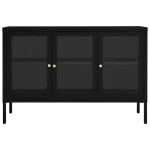 vidaXL Servantă, negru, 105x35x70 cm, oțel și sticlă