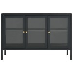 vidaXL Servantă, antracit, 105x35x70 cm, oțel și sticlă vidaXL Servantă, antracit, 105x35x70 cm, oțel și sticlă