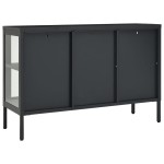 vidaXL Servantă, antracit, 105x35x70 cm, oțel și sticlă vidaXL Servantă, antracit, 105x35x70 cm, oțel și sticlă