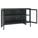 vidaXL Servantă, antracit, 105x35x70 cm, oțel și sticlă vidaXL Servantă, antracit, 105x35x70 cm, oțel și sticlă