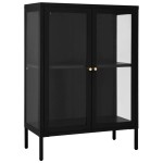 vidaXL Servantă, negru, 75x35x105 cm, oțel și sticlă