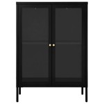 vidaXL Servantă, negru, 75x35x105 cm, oțel și sticlă