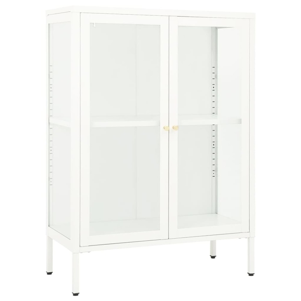 vidaXL Servantă, alb, 75x35x105 cm, oțel și sticlă