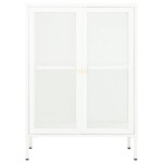 vidaXL Servantă, alb, 75x35x105 cm, oțel și sticlă