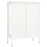 vidaXL Servantă, alb, 75x35x105 cm, oțel și sticlă