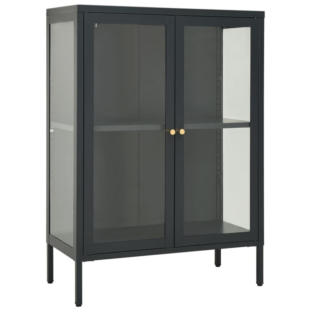 vidaXL Servantă, antracit, 75x35x105 cm, oțel și sticlă
