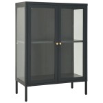 vidaXL Servantă, antracit, 75x35x105 cm, oțel și sticlă vidaXL Servantă, antracit, 75x35x105 cm, oțel și sticlă