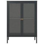 vidaXL Servantă, antracit, 75x35x105 cm, oțel și sticlă vidaXL Servantă, antracit, 75x35x105 cm, oțel și sticlă