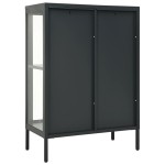 vidaXL Servantă, antracit, 75x35x105 cm, oțel și sticlă vidaXL Servantă, antracit, 75x35x105 cm, oțel și sticlă