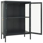 vidaXL Servantă, antracit, 75x35x105 cm, oțel și sticlă vidaXL Servantă, antracit, 75x35x105 cm, oțel și sticlă