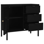 vidaXL Servantă, negru, 75x35x70 cm, oțel și sticlă securizată vidaXL Servantă, negru, 75x35x70 cm, oțel și sticlă securizată