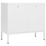 vidaXL Servantă, alb, 75x35x70 cm, oțel și sticlă securizată vidaXL Servantă, alb, 75x35x70 cm, oțel și sticlă securizată