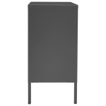 vidaXL Servantă, antracit, 75x35x70 cm, oțel și sticlă securizată vidaXL Servantă, antracit, 75x35x70 cm, oțel și sticlă securizată