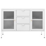 vidaXL Servantă, alb, 105x35x70 cm, oțel și sticlă securizată