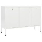 vidaXL Servantă, alb, 105x35x70 cm, oțel și sticlă securizată