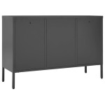 vidaXL Servantă, antracit, 105x35x70 cm, oțel și sticlă securizată vidaXL Servantă, antracit, 105x35x70 cm, oțel și sticlă securizată