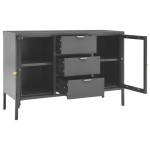 vidaXL Servantă, antracit, 105x35x70 cm, oțel și sticlă securizată vidaXL Servantă, antracit, 105x35x70 cm, oțel și sticlă securizată