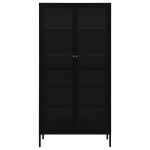 vidaXL Vitrină, negru, 90x40x180 cm, oțel și sticlă securizată