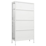 vidaXL Vitrină, alb, 90x40x180 cm, oțel și sticlă securizată