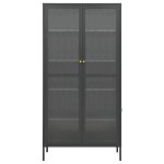 vidaXL Vitrină, antracit, 90x40x180 cm, oțel și sticlă securizată