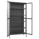 vidaXL Vitrină, antracit, 90x40x180 cm, oțel și sticlă securizată
