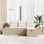 vidaXL Set de canapele pentru grădină 4 pcs Bej 55 x 62 x 69 cm